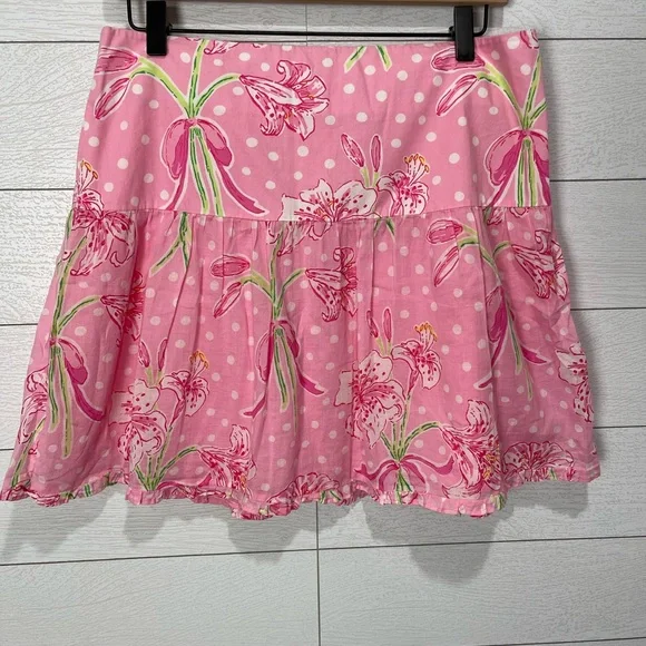 Lilly Pulitzer Pink Print Skirt Size 6 - Picture 3 of 12